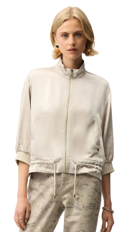 Satin Boxy Blouson Jacket With Drawstring Hem. Style JR261913