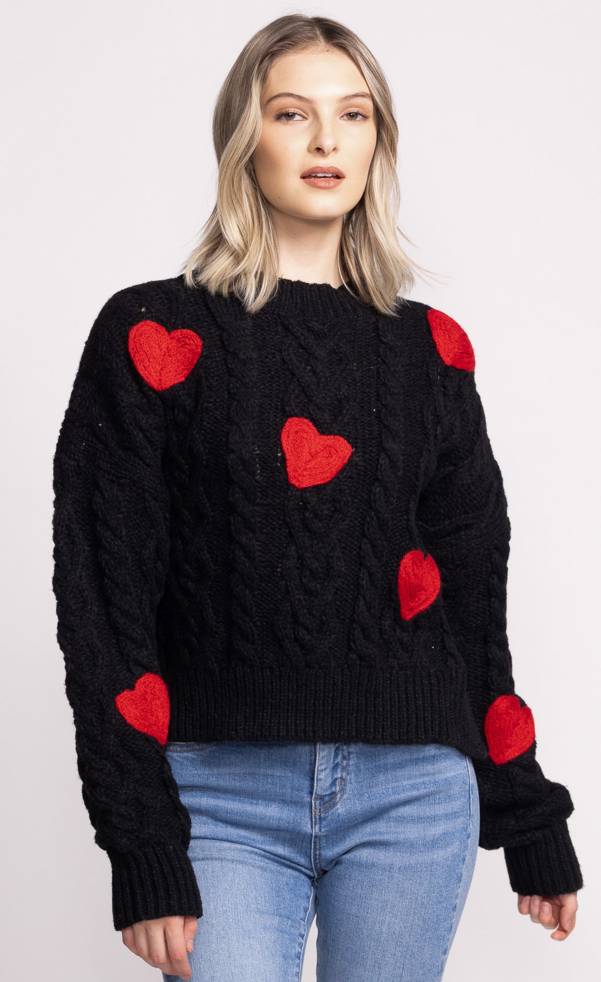 Delanie Red Heart Knit Sweater. Style PMSW-233332