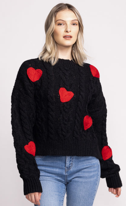 Delanie Red Heart Knit Sweater. Style PMSW-233332