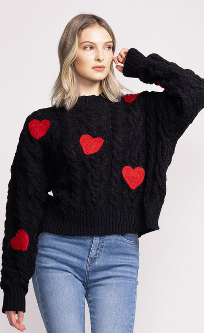 Delanie Red Heart Knit Sweater. Style PMSW-233332