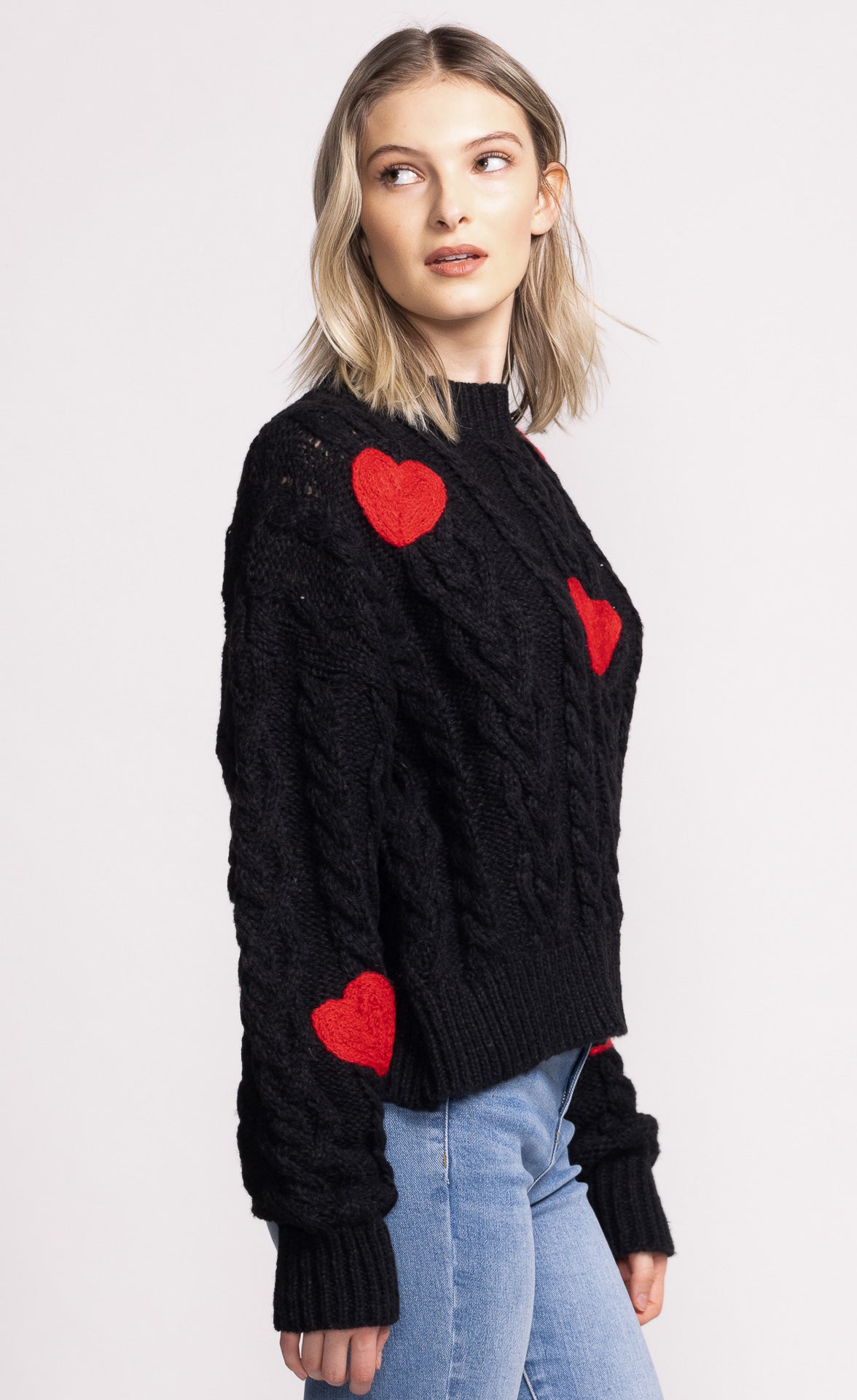 Delanie Red Heart Knit Sweater. Style PMSW-233332