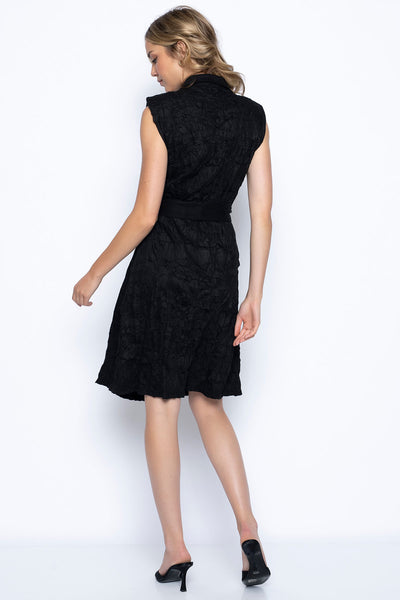 Sleeveless Crinkle Shirt Dress. Style PYEJ694