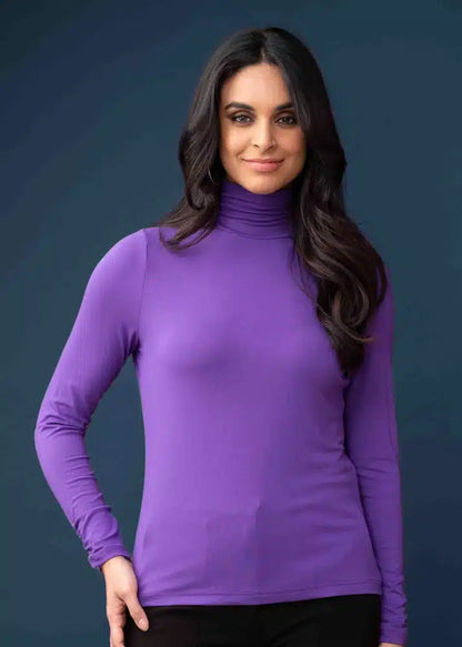 Turtleneck with Ruched Turtleneck & Cuffs. Style EW33008