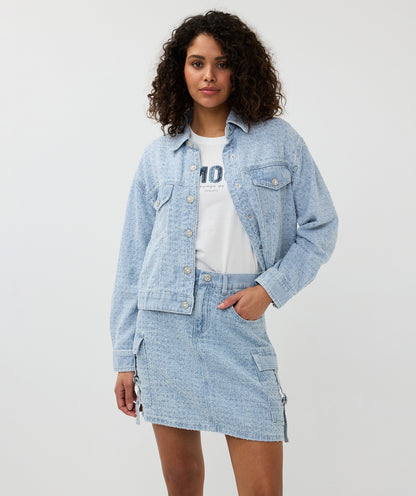 Distressed Cargo Pocket Skirt. Style ESQSP2512001