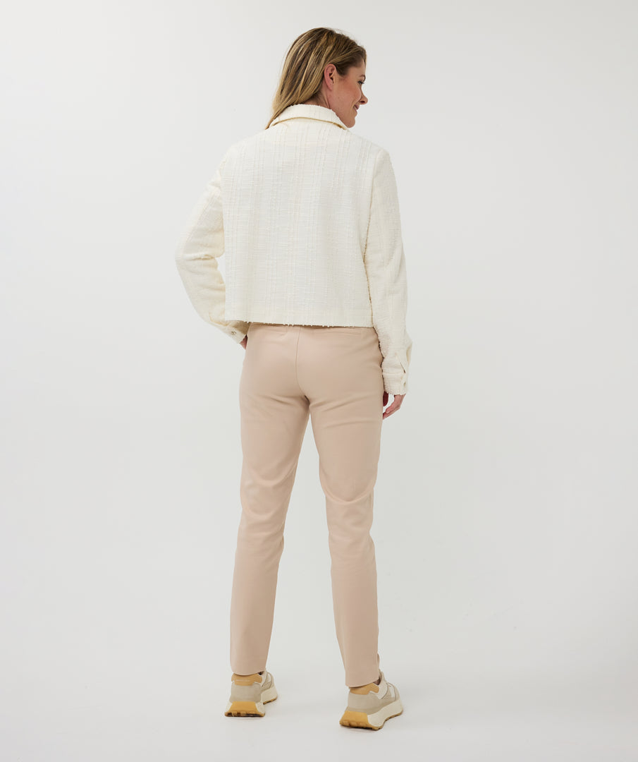 Textured Button Front Boxy Jacket. Style ESQSP2519014