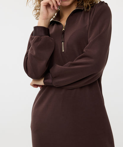 Buttery Soft Modal 1/4 Zip Dress. Style ESQF2405501