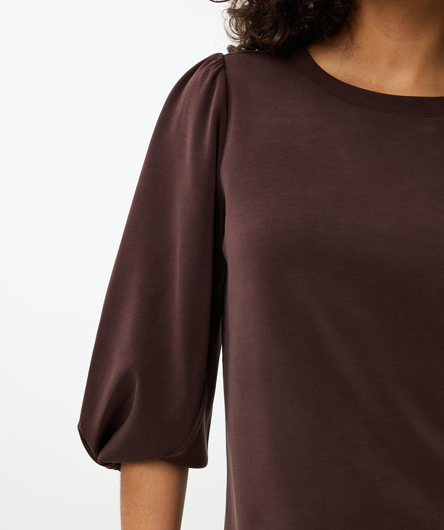 Buttery Soft Modal Twisted Sleeve Top. Style ESQF2405504