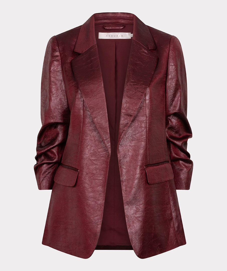 Metallic Scrunched Sleeve Blazer. Style ESQF2410553