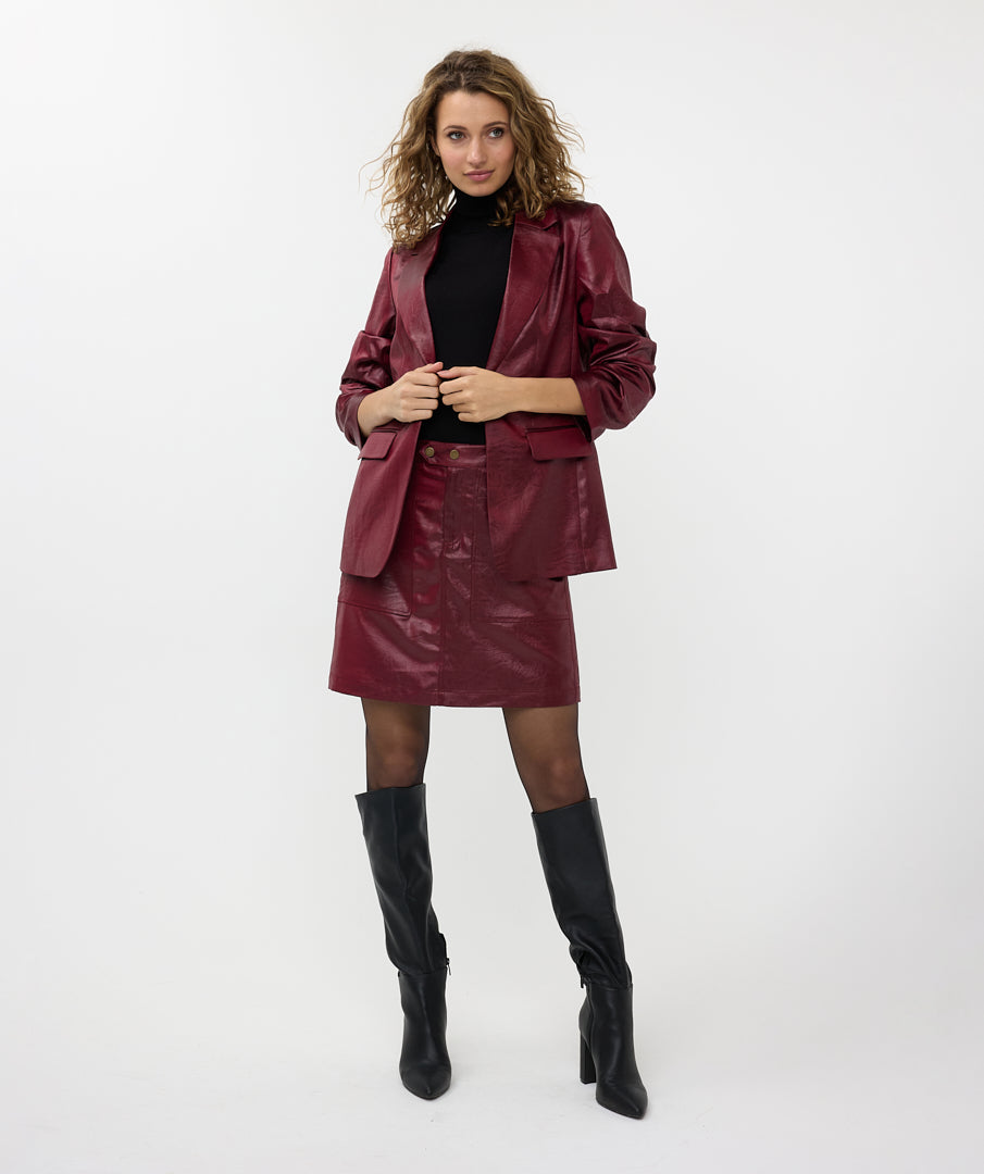 Metallic Scrunched Sleeve Blazer. Style ESQF2410553