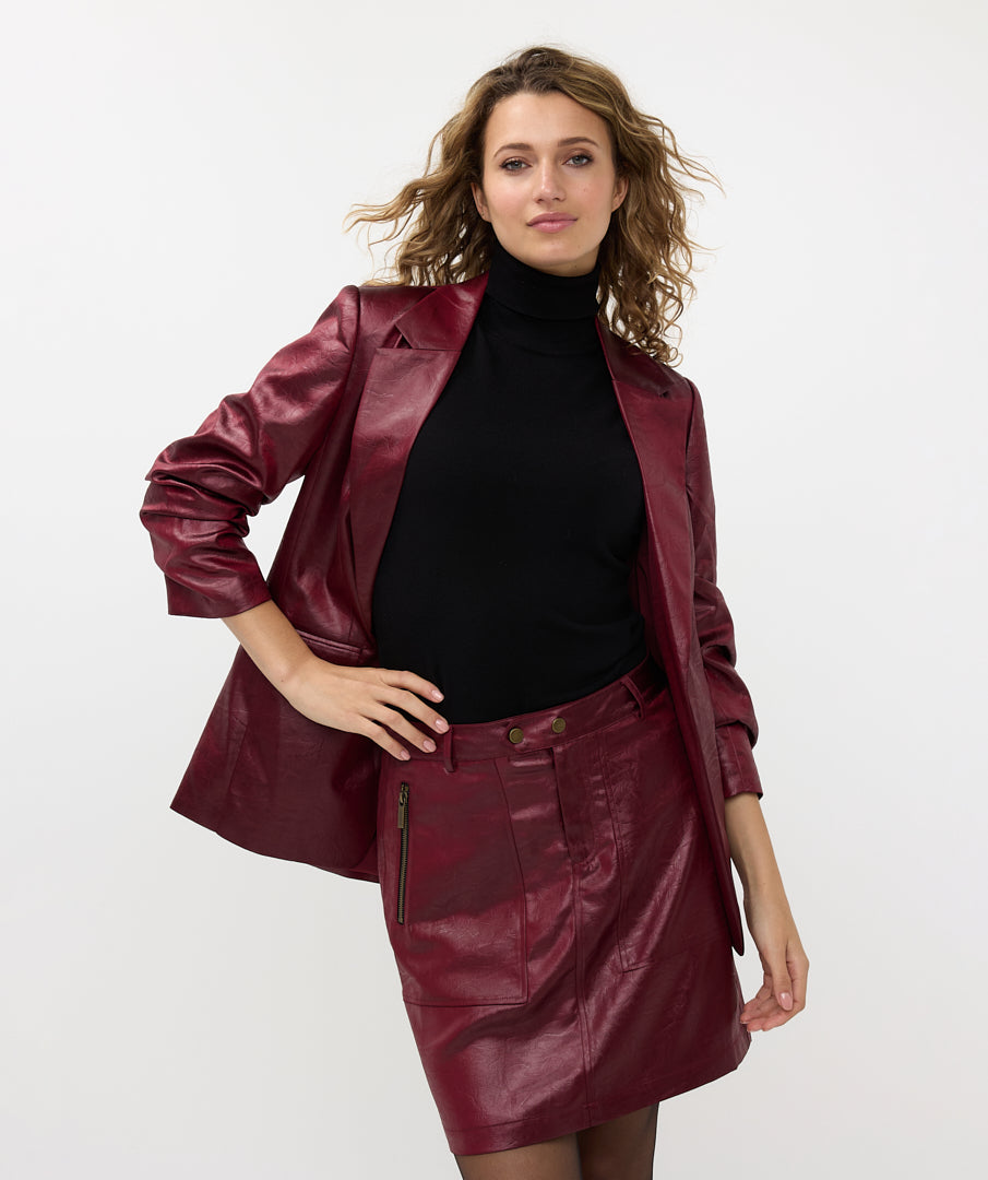 Metallic Scrunched Sleeve Blazer. Style ESQF2410553