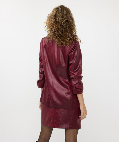 Metallic Scrunched Sleeve Blazer. Style ESQF2410553