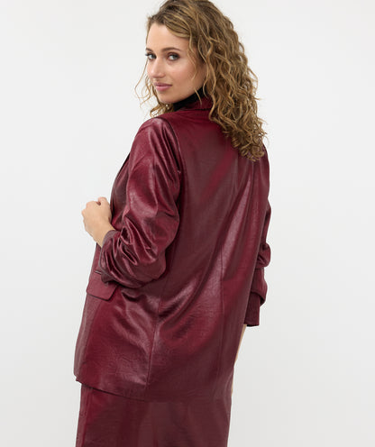 Metallic Scrunched Sleeve Blazer. Style ESQF2410553