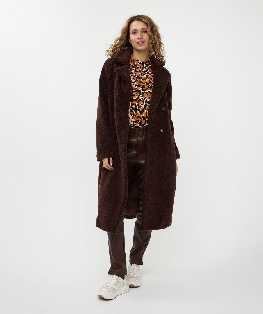 Double Breasted Long Teddy Bear Coat. Style ESQF2437518