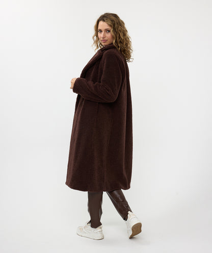 Double Breasted Long Teddy Bear Coat. Style ESQF2437518