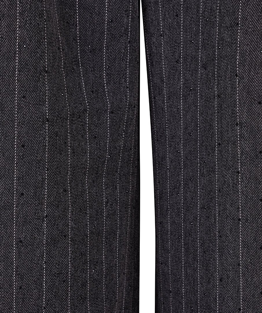 Pinstripe & Rhinestone Pull-On Pant. Style ESQ10517