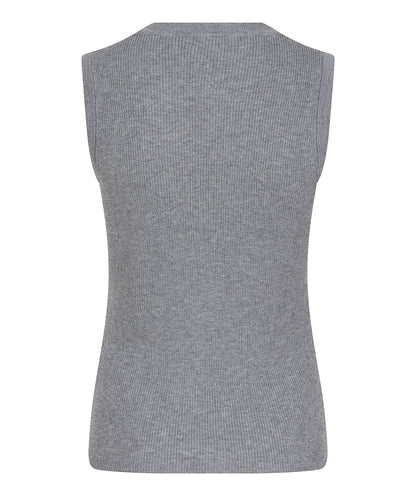 Sleeveless Silver Ribbed Fabric Top. Style ESQ27504