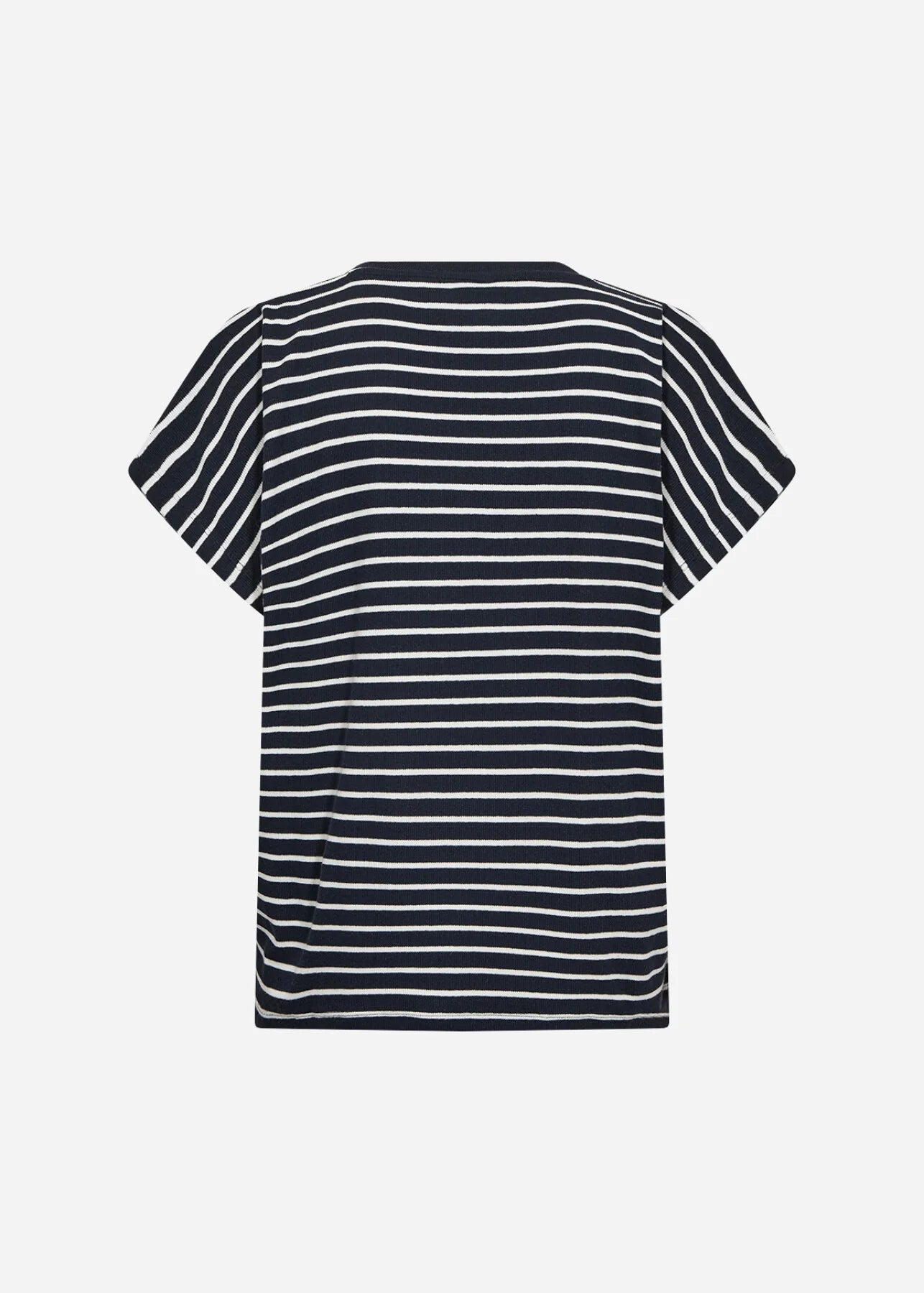 Striped Ribbed V-Neck Short Sleeve Top. Style SOYA27514