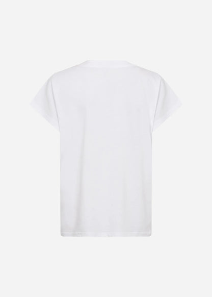 Stitching Detail V-Neckline Short Sleeve Cotton Top. Style SOYA27476