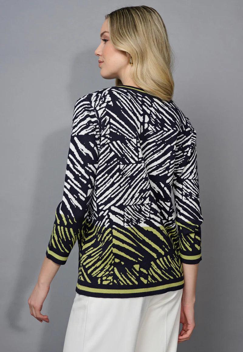3/4 Sleeve Zebra Print Top. Style FK751SF