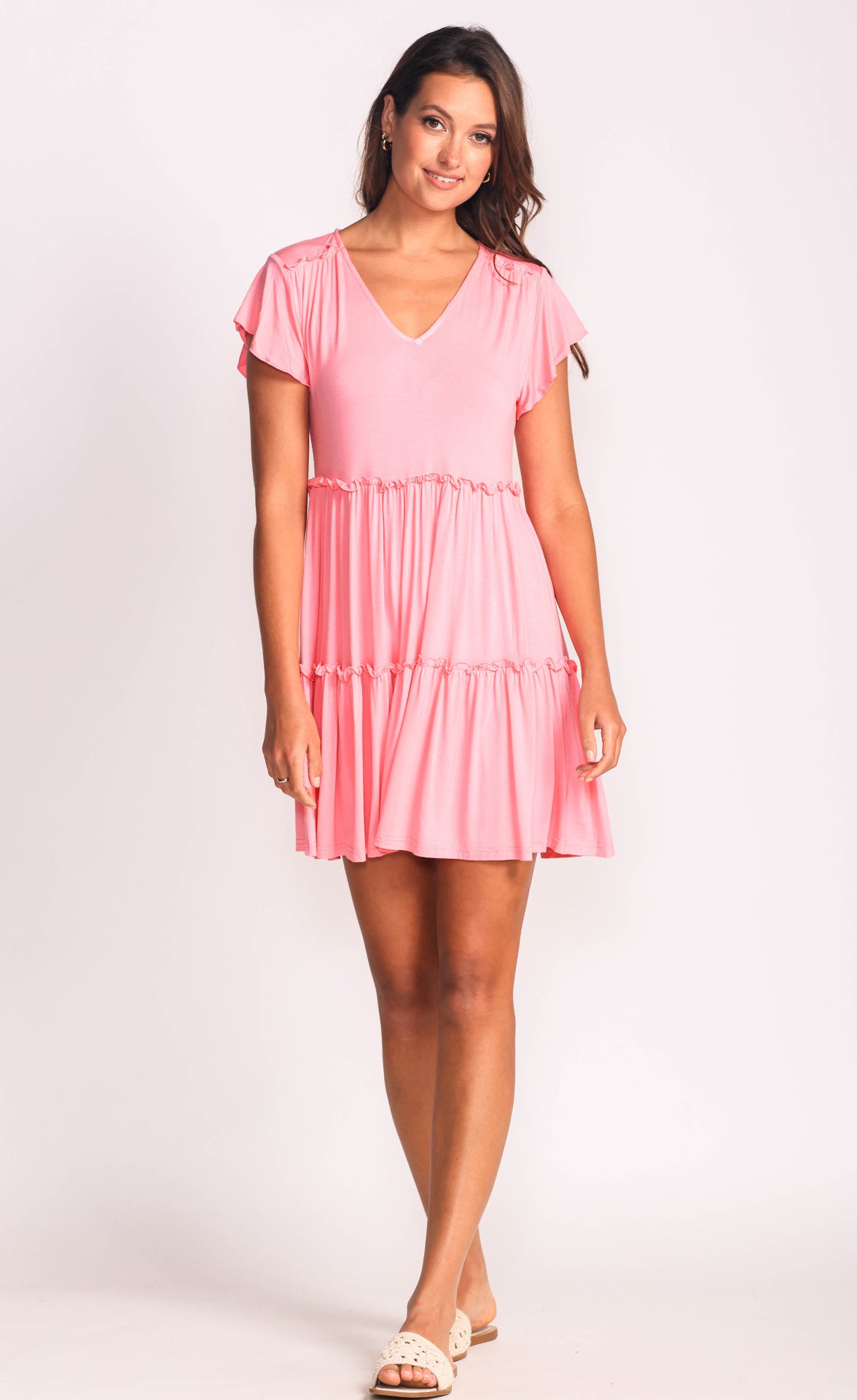 Pink Bamboo Jersey Gillian Dress. Style PM12997P