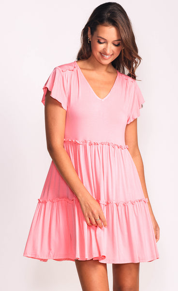 Pink Bamboo Jersey Gillian Dress. Style PM12997P