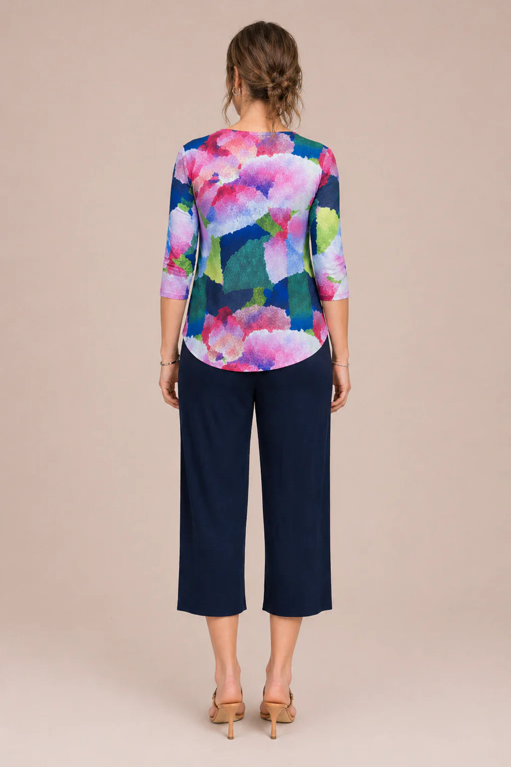 Go To Classic 3/4 Sleeve Printed Top. Style SI22110RP-2PP