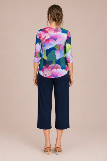 Go To Classic 3/4 Sleeve Printed Top. Style SI22110RP-2PP
