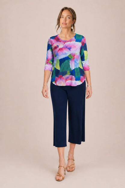 Go To Classic 3/4 Sleeve Printed Top. Style SI22110RP-2PP