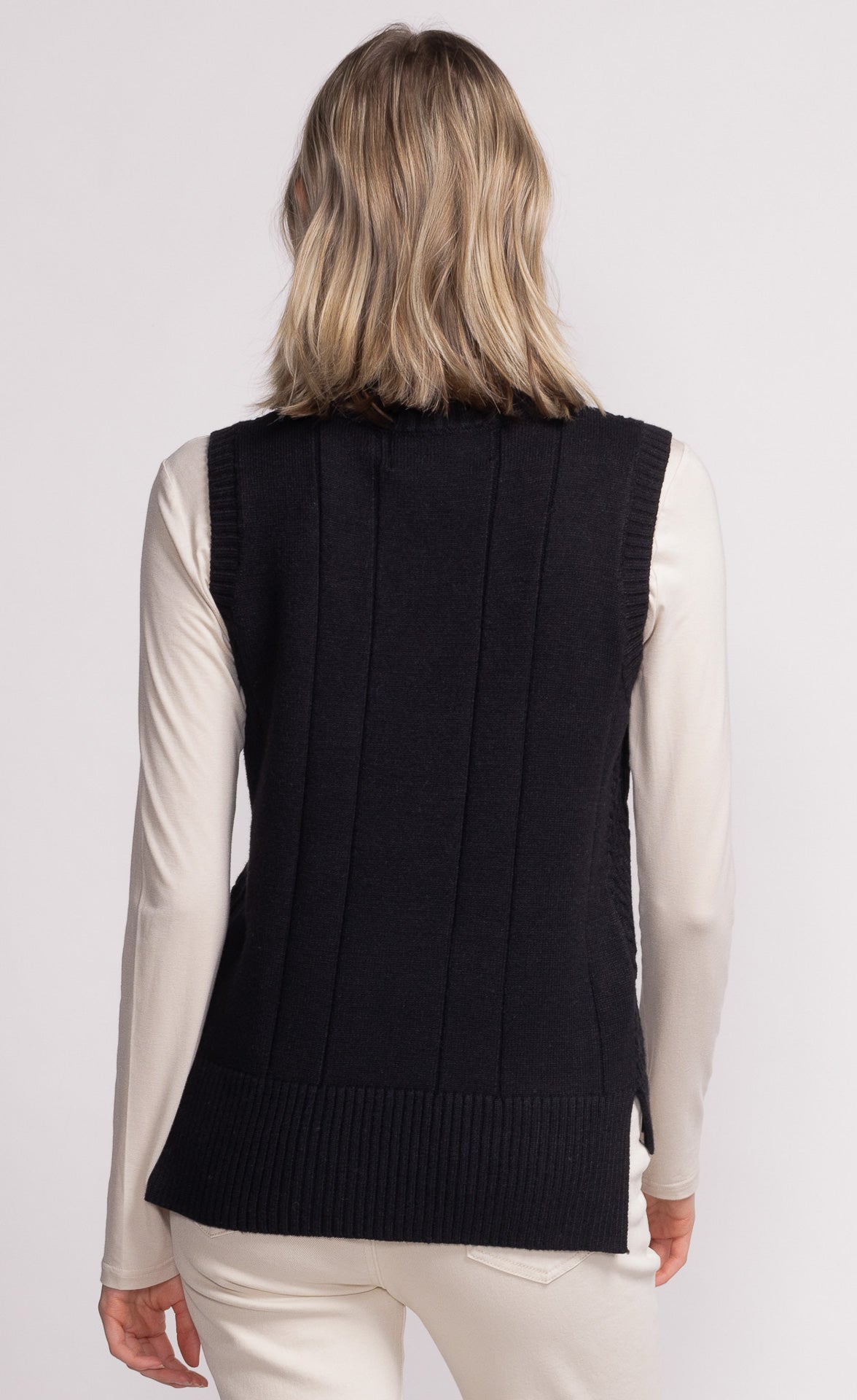 Holly Ribbed & Textured Knit Vest. Style PMSW-2469