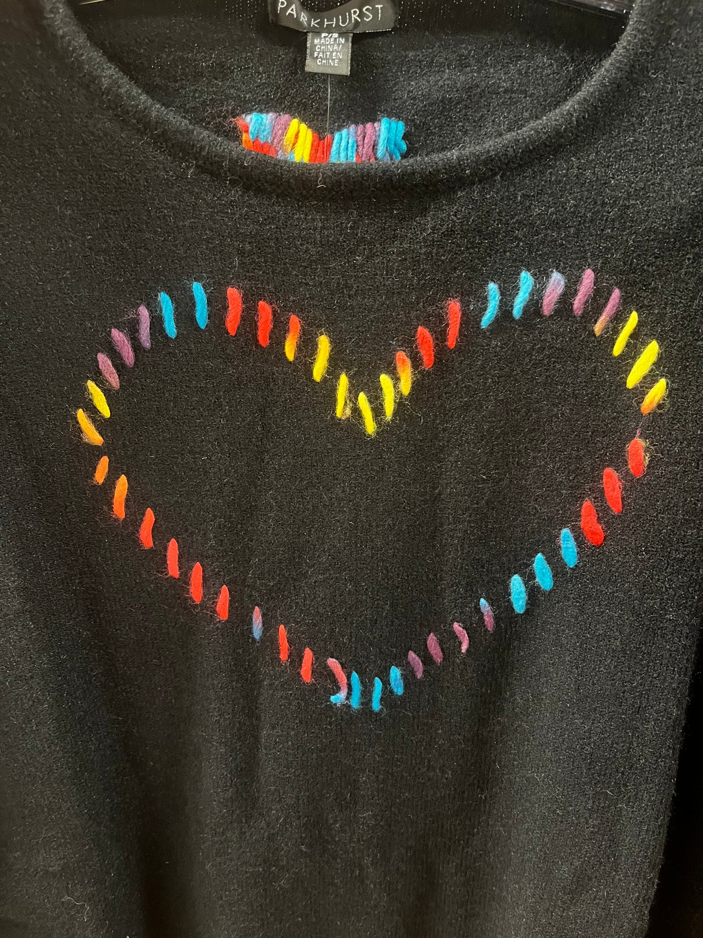 Maryam Rainbow Heart Embroidered Sweater. Style PH15705