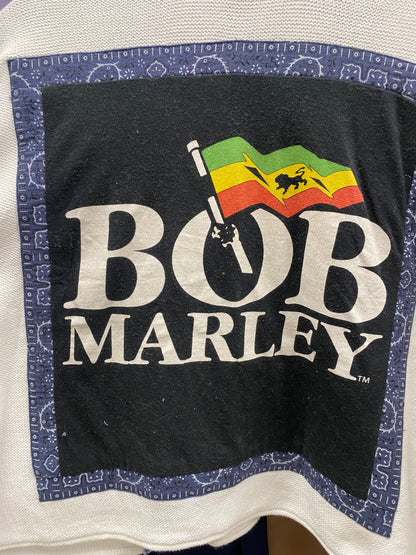 Bandana, Denim & Band Print Mix Media Cardigan. Style SHNP5845