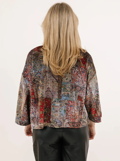 Short Velvet Kimono Style Effie Cover Up. Style SHNP1822