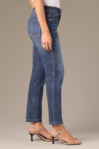 Logan High Rise Distressed Hem Vintage Skinny Jeans. Style WWP2817K1F