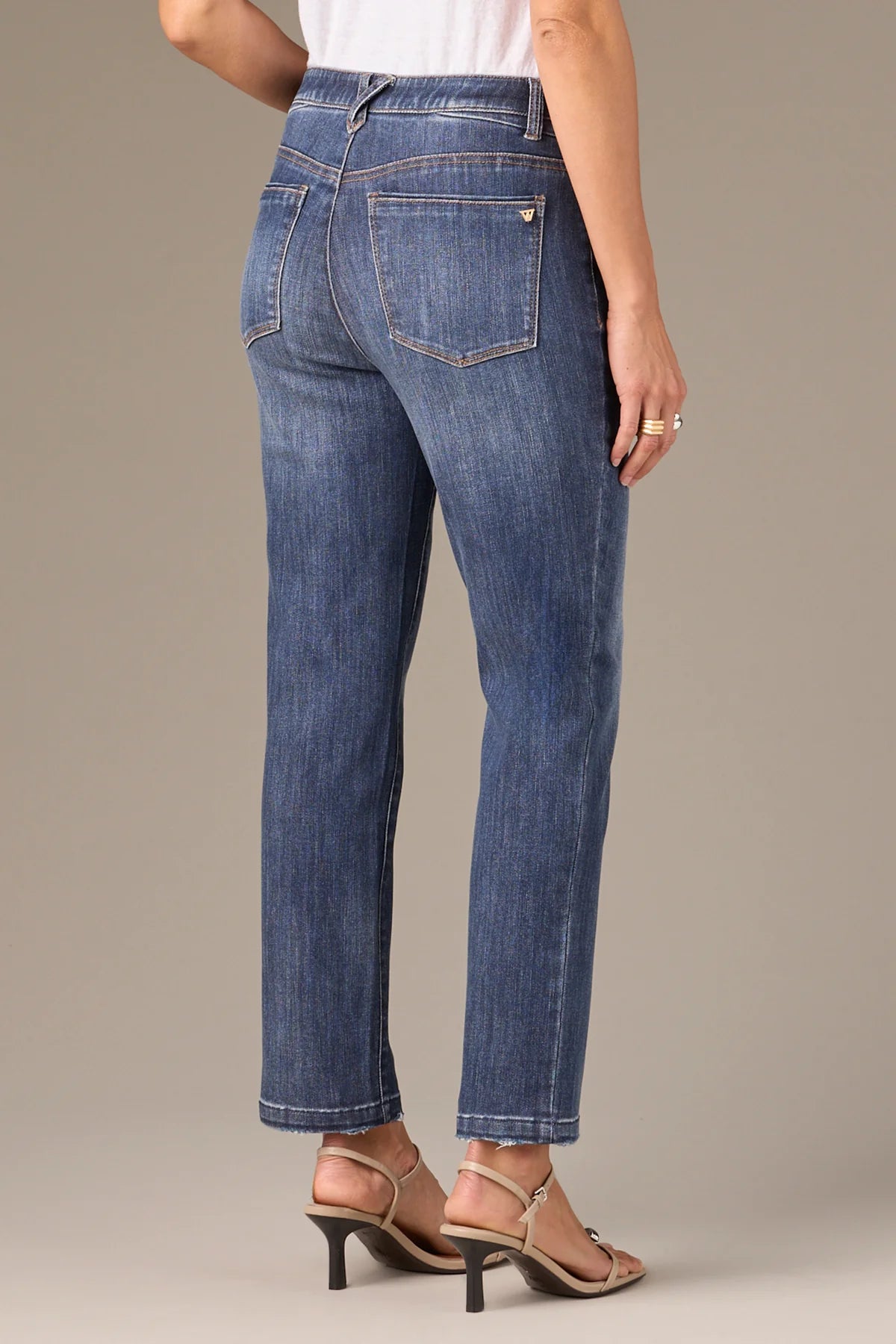 Logan High Rise Distressed Hem Vintage Skinny Jeans. Style WWP2817K1F