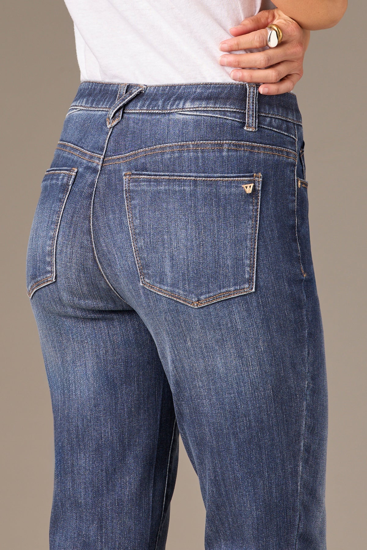 Logan High Rise Distressed Hem Vintage Skinny Jeans. Style WWP2817K1F