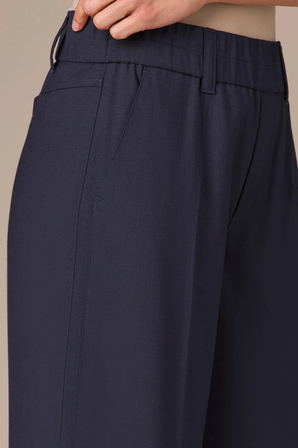 Skyrise Pull-On Double Side Seam Wide Leg Trousers. Style WWP2996GP3E