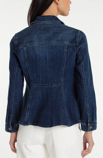 Fit & Flare Button Front Denim Jacket. Style LVLM1C40CH4