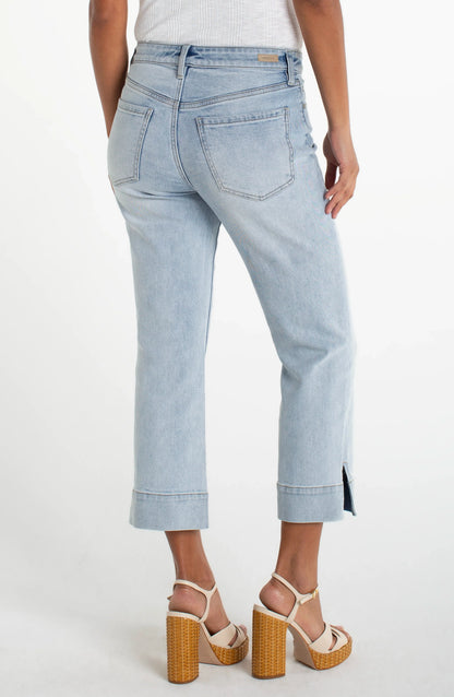 Kennedy Straight Leg Wide Hem And Slit Cropped Jean. Style LVLM3158VF