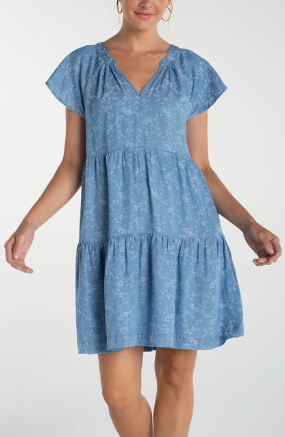 Tiered Flutter Sleeve Dress. Style LVLM8A90TLQ