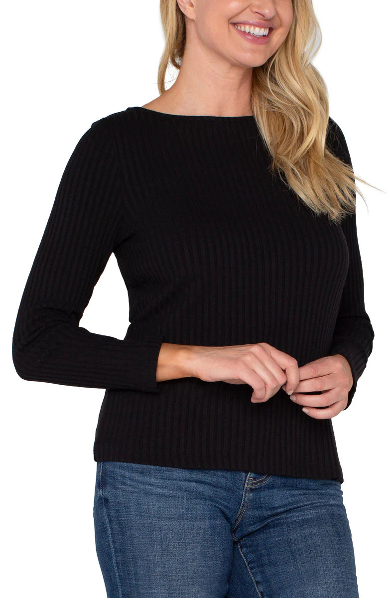 Long Sleeve Ribbed Top. Style LVLM8E22K61