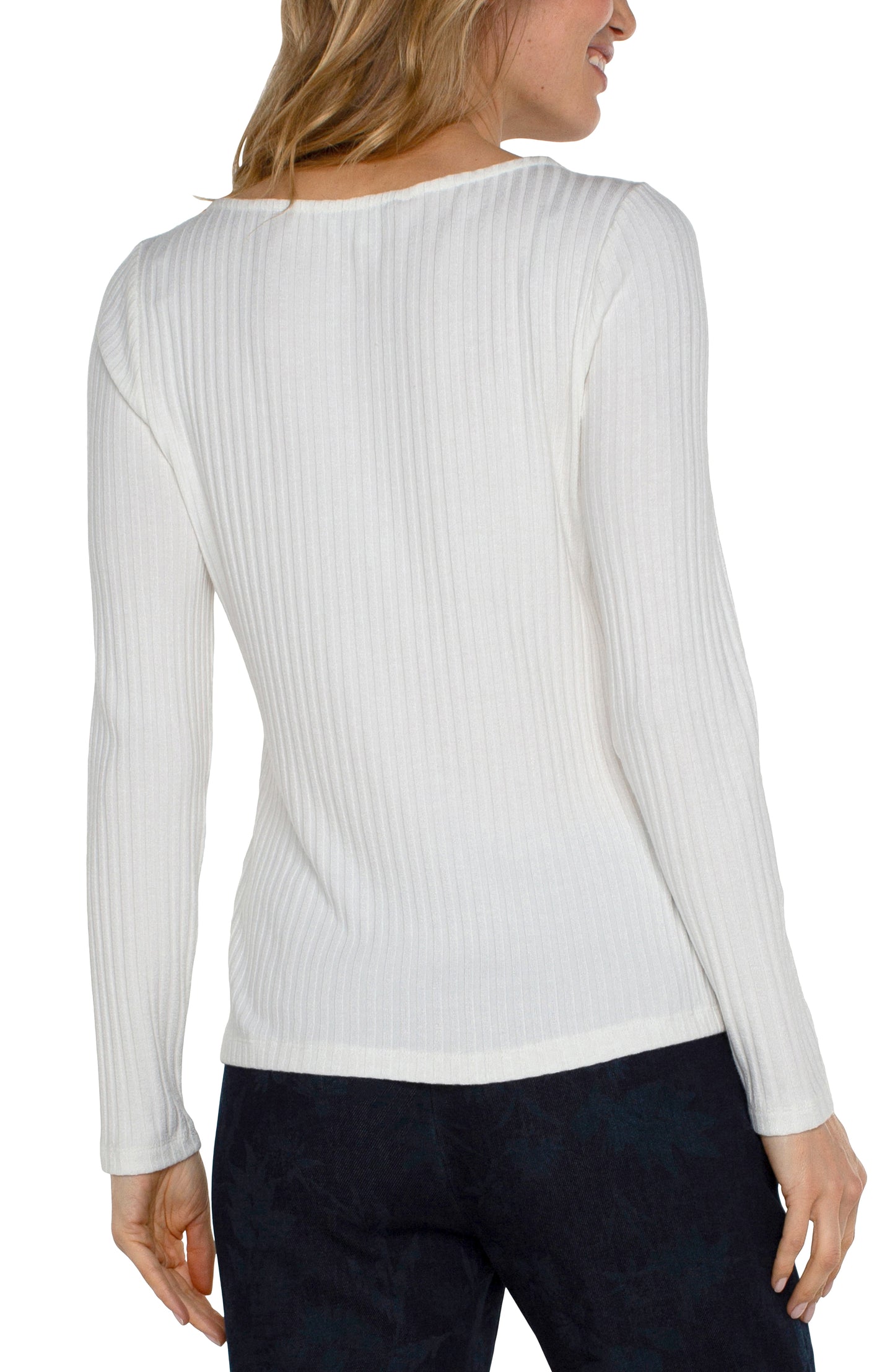 Long Sleeve Ribbed Top. Style LVLM8E22K61