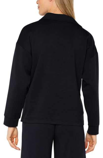 V-Neck Collared Soft Knit Top. Style LVLM8H49C9