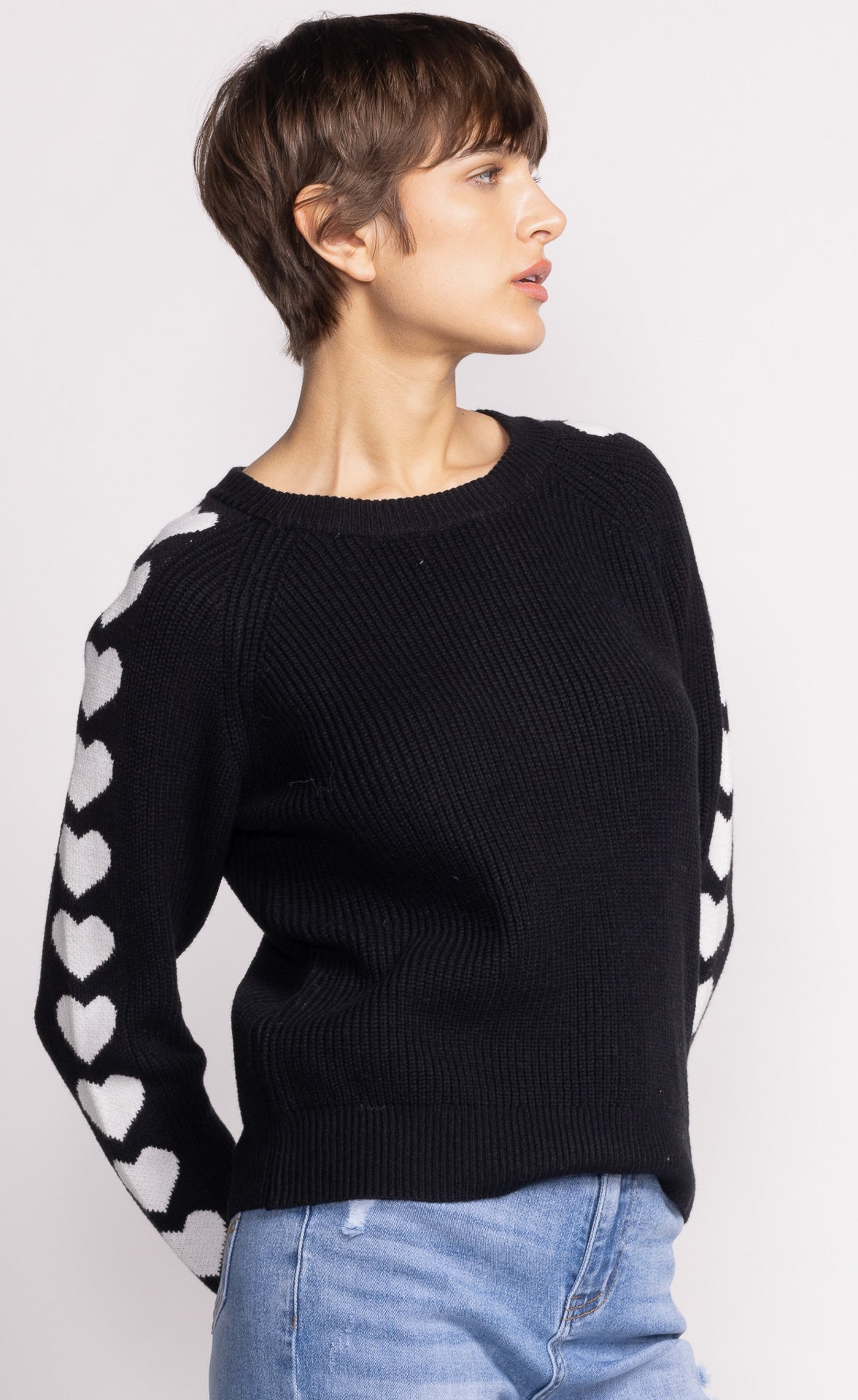 Lolita Heart Sleeve Knit Sweater. Style PMSW-232532BK