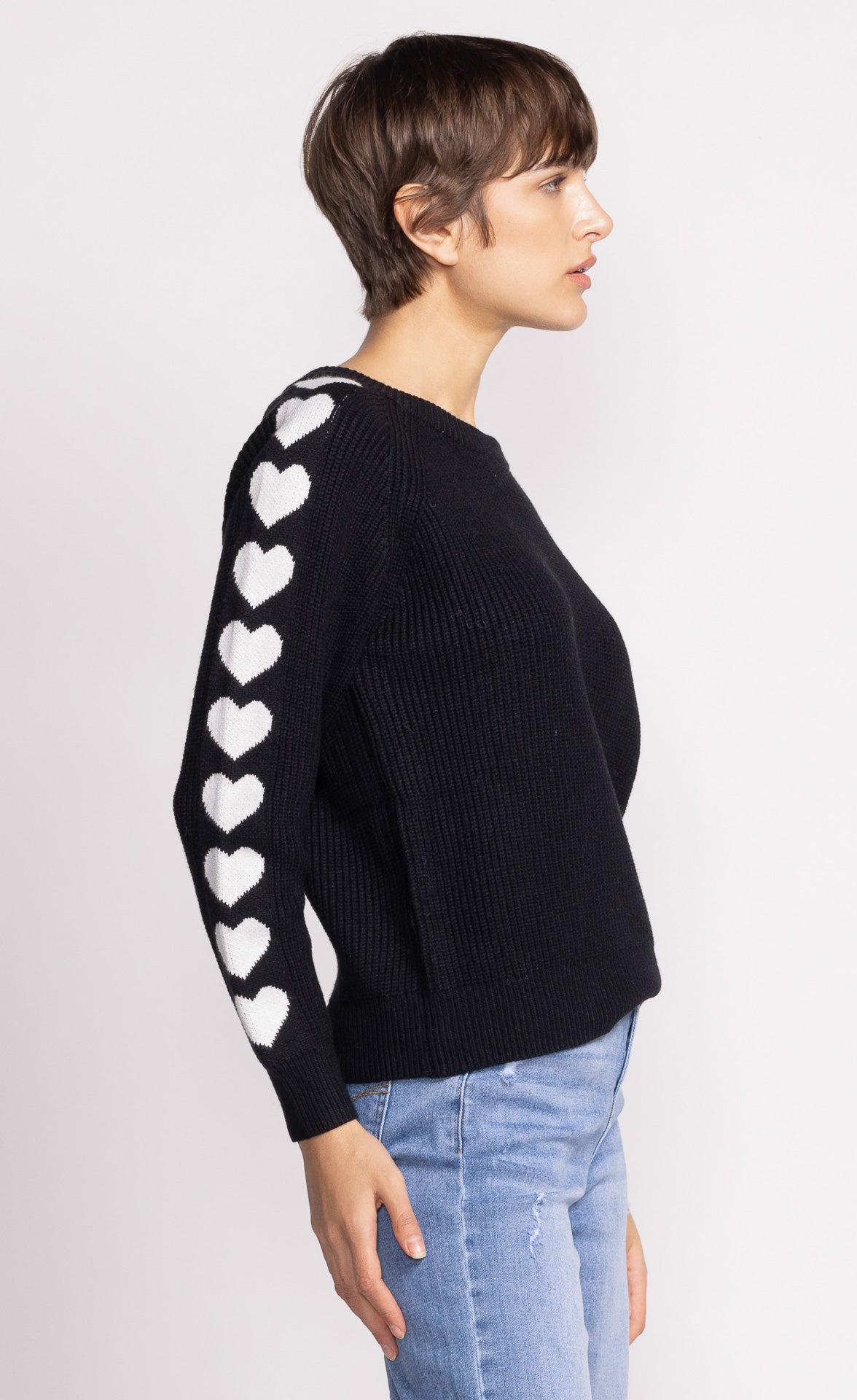 Lolita Heart Sleeve Knit Sweater. Style PMSW-232532BK