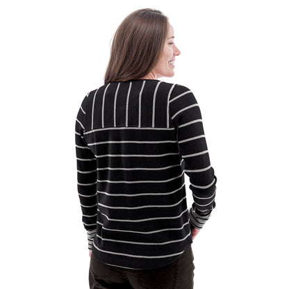 Striped Long Sleeve Henley Top. Style AVM13357XWF5