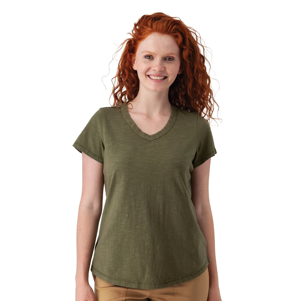 Layla Organic Cotton V-Neck T-Shirt. Style OLDRM17464S6