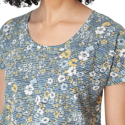 Floral Round Neck Lightweight Top. Style AVM24291DI