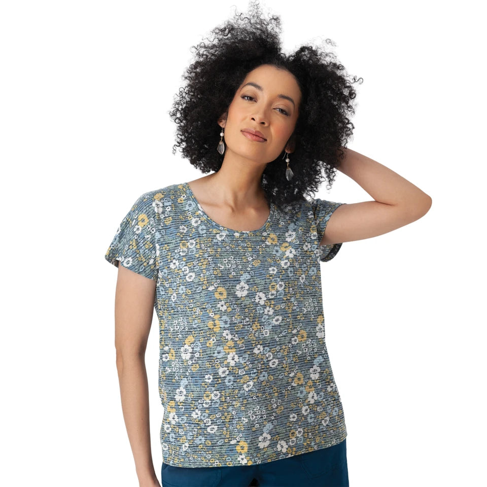 Floral Round Neck Lightweight Top. Style AVM24291DI