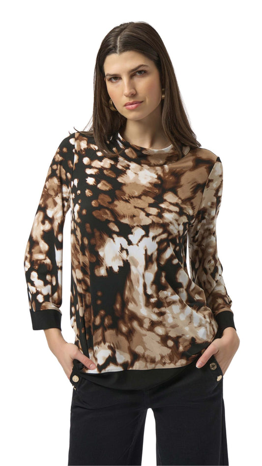 Silky Knit Animal Print Trapeze Tunic. Style JR254065