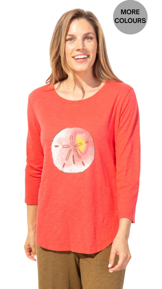 3/4 Sleeve Sand Dollar Top. Style ESCE42204